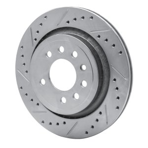 Saab 9-3X Brake Rotor (1) - Rear Left - R1 Concepts - Drilled & Slotted - Silver - `08-`11